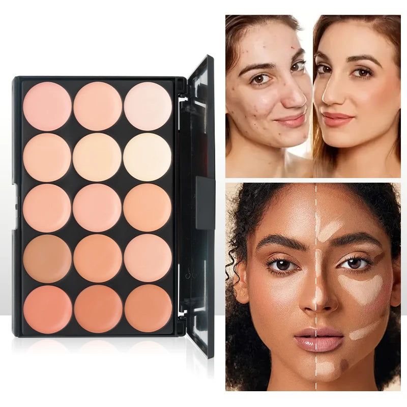 15-Color Concealer Cream Palette | Full Coverage Makeup Concealer Palette QXL