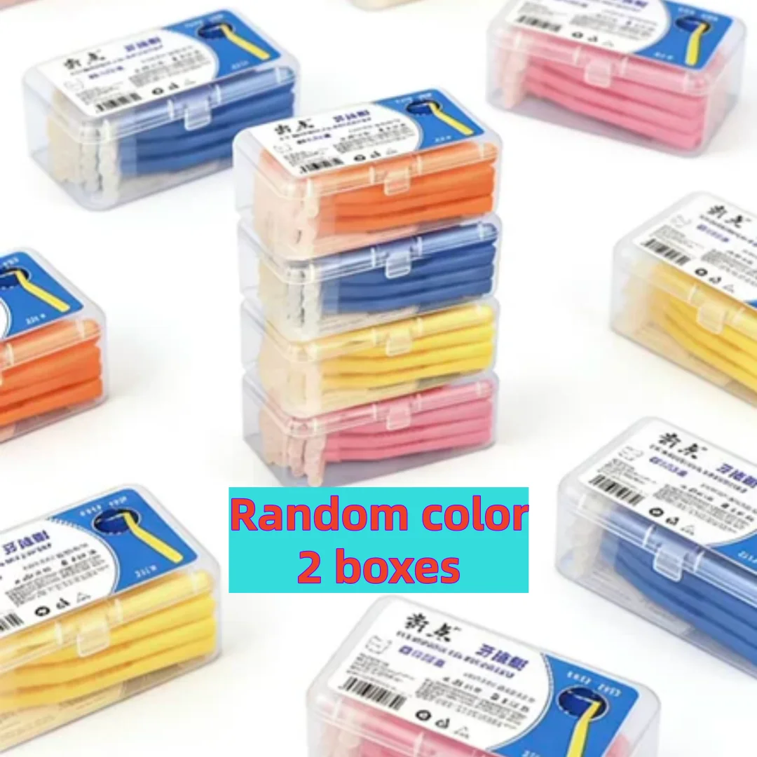 20-Pack Angled Interdental Brushes – Soft Bristles for Braces Interdental Brush QXL Random color2 boxes