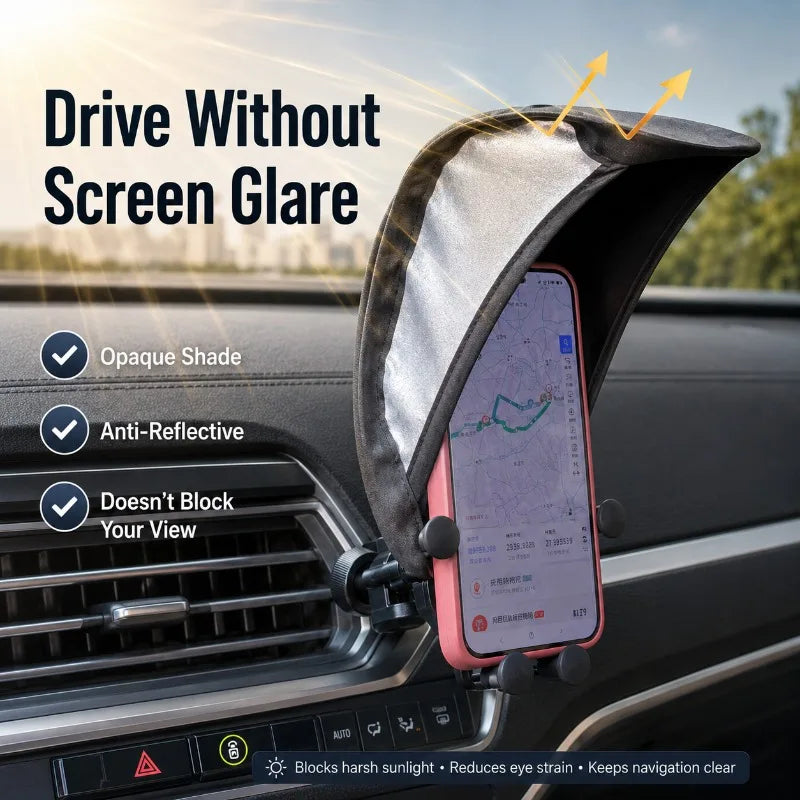 Foldable Car Phone Sun Shade Cover | Anti-Glare GPS Visor Car Phone Sun Shade QXL
