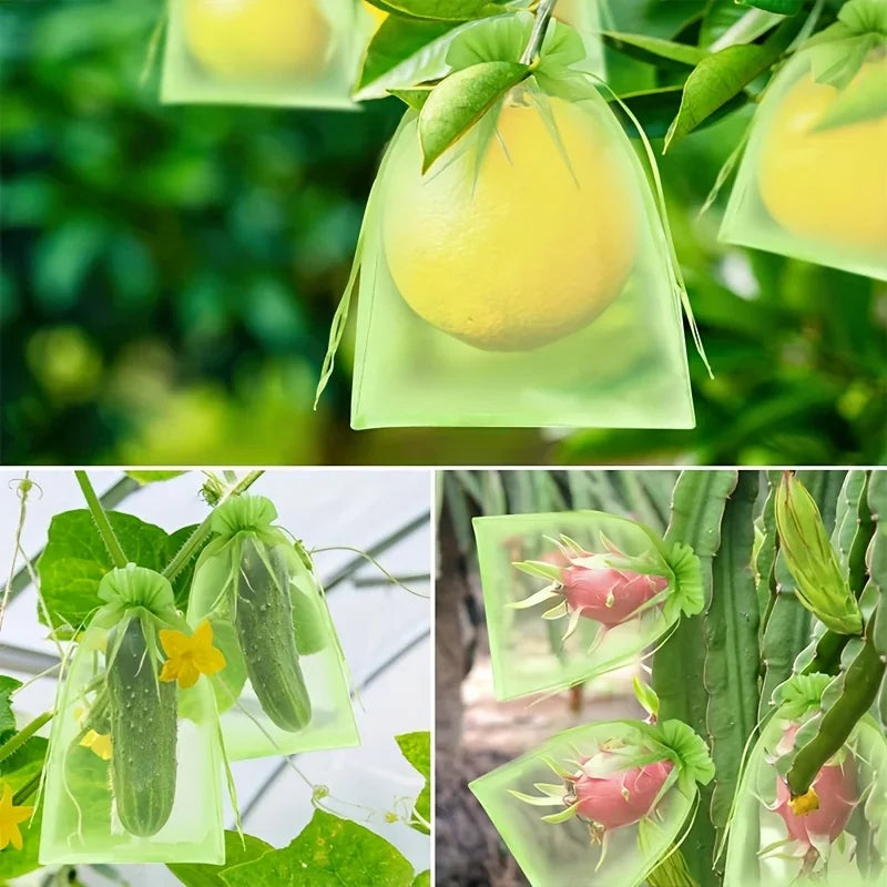 100-Pack Organza Fruit Protection Bags | Mesh Zipper Garden Garden Protection Bags QXL
