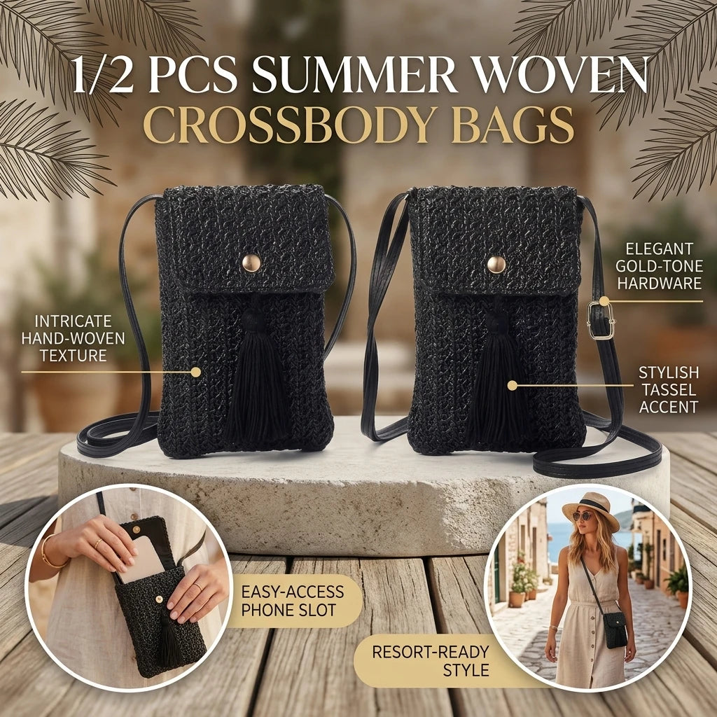 Bohemian Woven Mini Crossbody Bag | Beach Phone Purse Crossbody Bag QXL