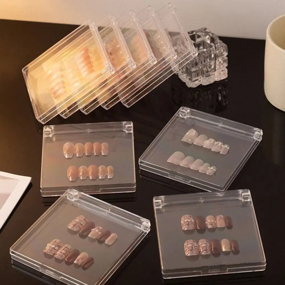 Acrylic Flip-Top Nail Storage Box | Dust-Proof + 30 Strips Nail Storage Box QXL