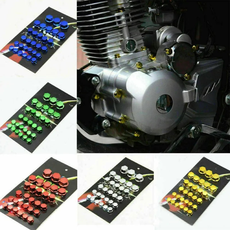 30-Pack Motorcycle Screw Cover Caps | Plated Decorative Nut Covers Motorcycle Screw Caps QXL