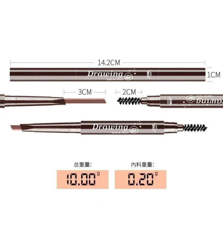 DNM Triangular Eyebrow Pencil & Brush – 7 Shades Eyebrow Pencil QXL