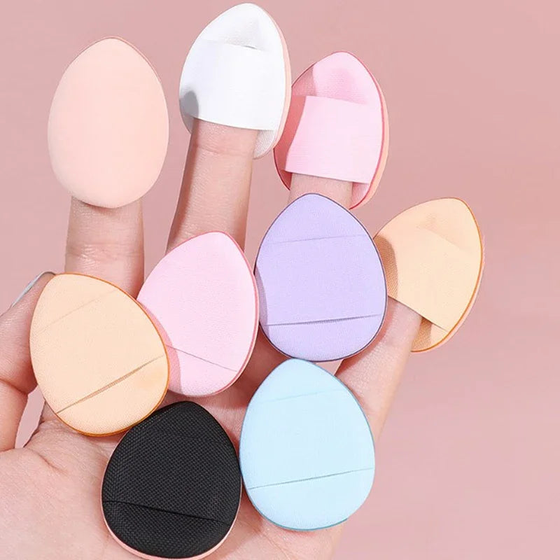 6-Pack Mini Finger Puff Sponge Makeup Applicators + Storage Box Makeup Sponge Applicator QXL