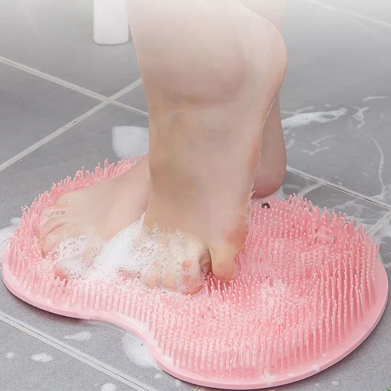 2-in-1 Bath Brush – Back Scrubber & Foot File | Rubber Bath Brush & Foot File QXL
