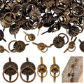 80pcs Antique Bronze Metal Brad Fasteners with Pull Rings Craft Brad Fasteners QXL AECH04-12952