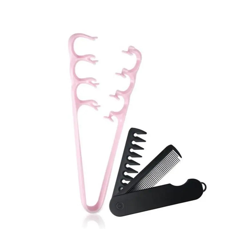 2-Pack Wide-Tooth Texture Styling Comb Set | All Hair Types Hair Styling Comb QXL Pink