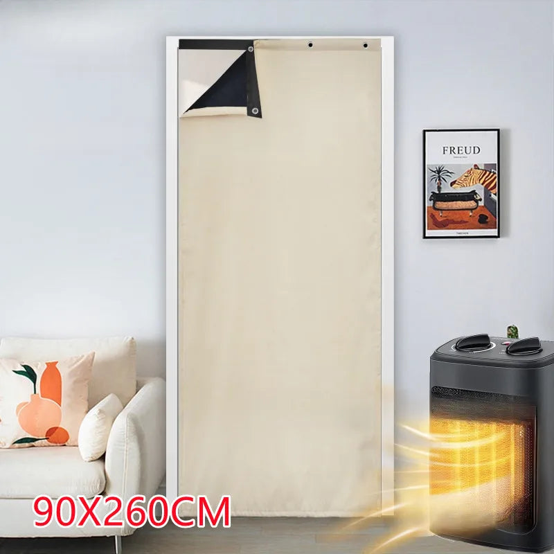 Thermal Insulation Door Curtain | Waterproof Quilted 90×260cm Thermal Door Curtain QXL