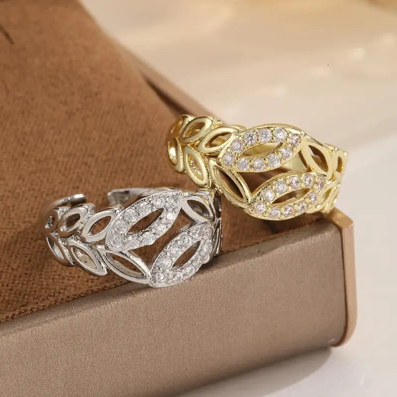 Double Layer Butterfly Mermaid Tail Crystal Ring | Adjustable Fashion Ring QXL