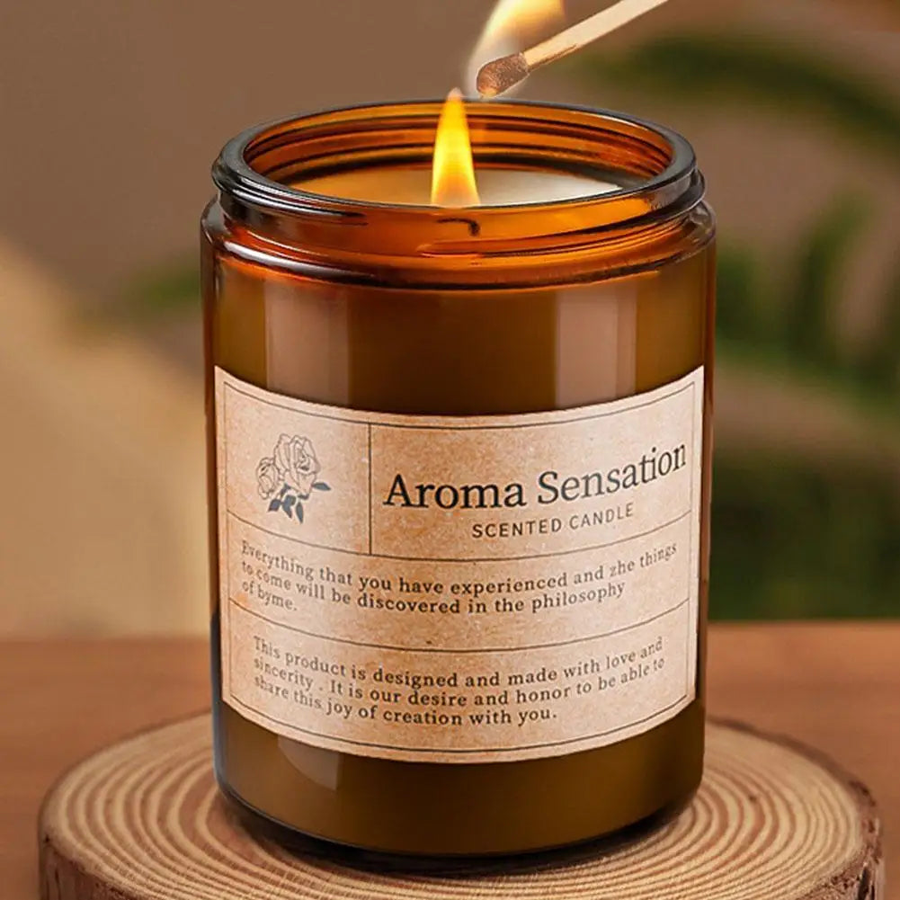 Luxury Glass Aromatherapy Candle | Scented Soy Wax Home Gift Scented Candle QXL