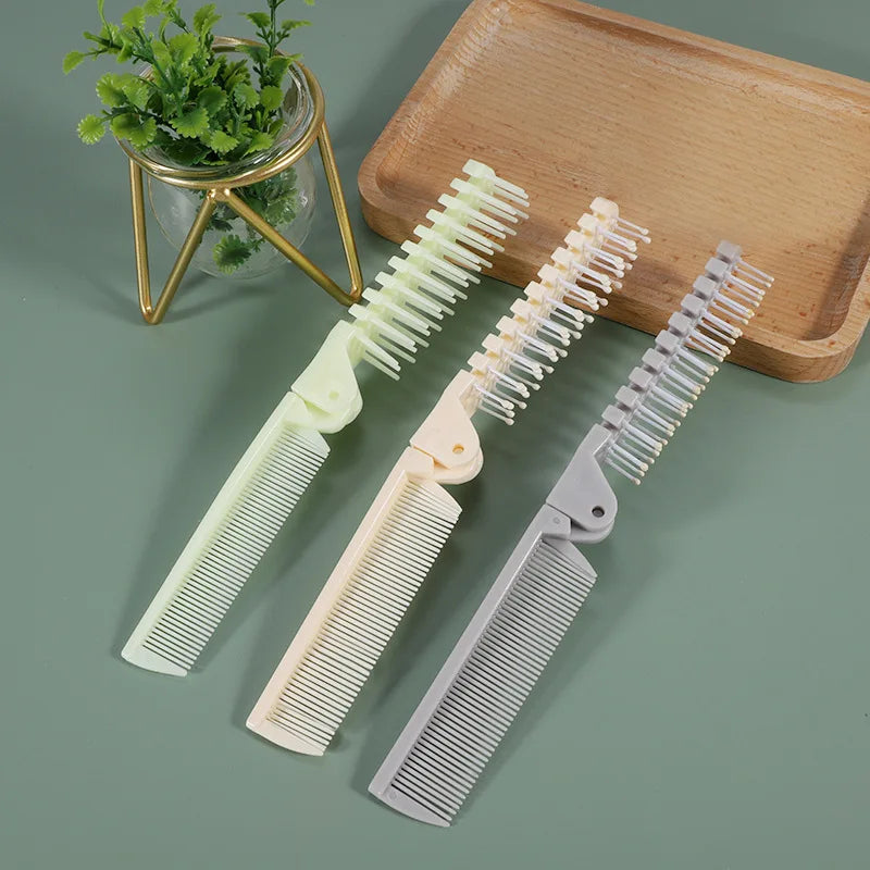 Double-Sided Folding Pocket Beard Comb | Fine & Wide Teeth Pocket Beard Comb QXL
