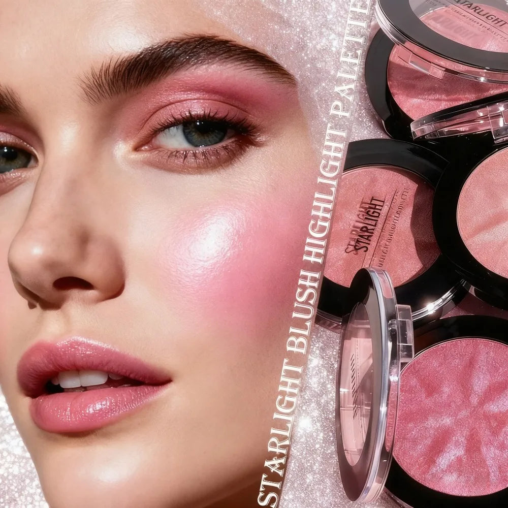 3-Color Matte Blush & Contour Palette | Long-Lasting Natural Glow Blush Contour Palette QXL