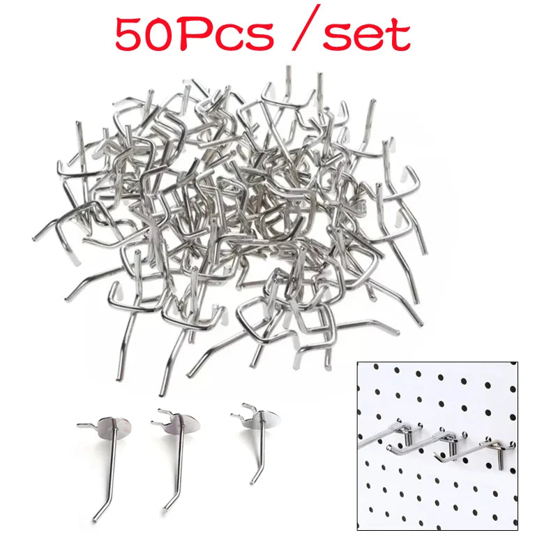 50-Pack Carbon Steel Pegboard Hooks | Tool & Retail Display Pegboard Hooks QXL