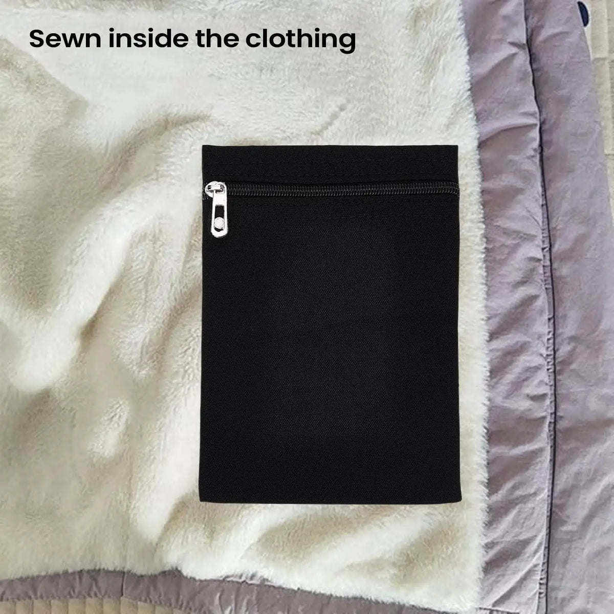 Sew-In Hidden Zipper Pocket for Jackets, Coats & Sweatshirts Sew-In Pocket QXL