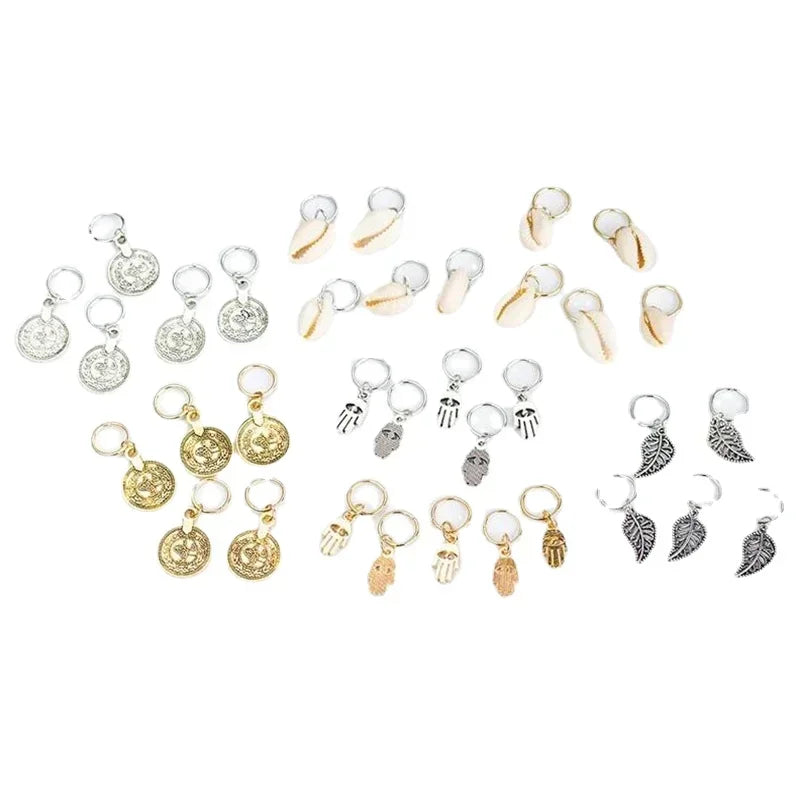 Metal Hollow Hair Braid Rings & Cuffs | Gold Dreadlock Beads Hair Braid Cuffs QXL