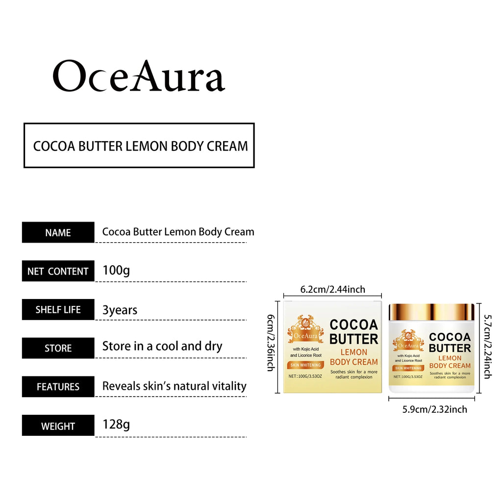 OceAura Lemon & Cocoa Butter Brightening Face Cream | Moisturizer Face Moisturizer Cream QXL