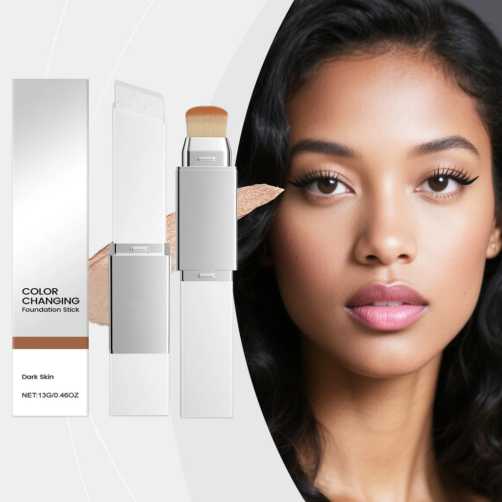 2-in-1 Color-Changing Foundation Stick with Detachable Brush Foundation Stick QXL