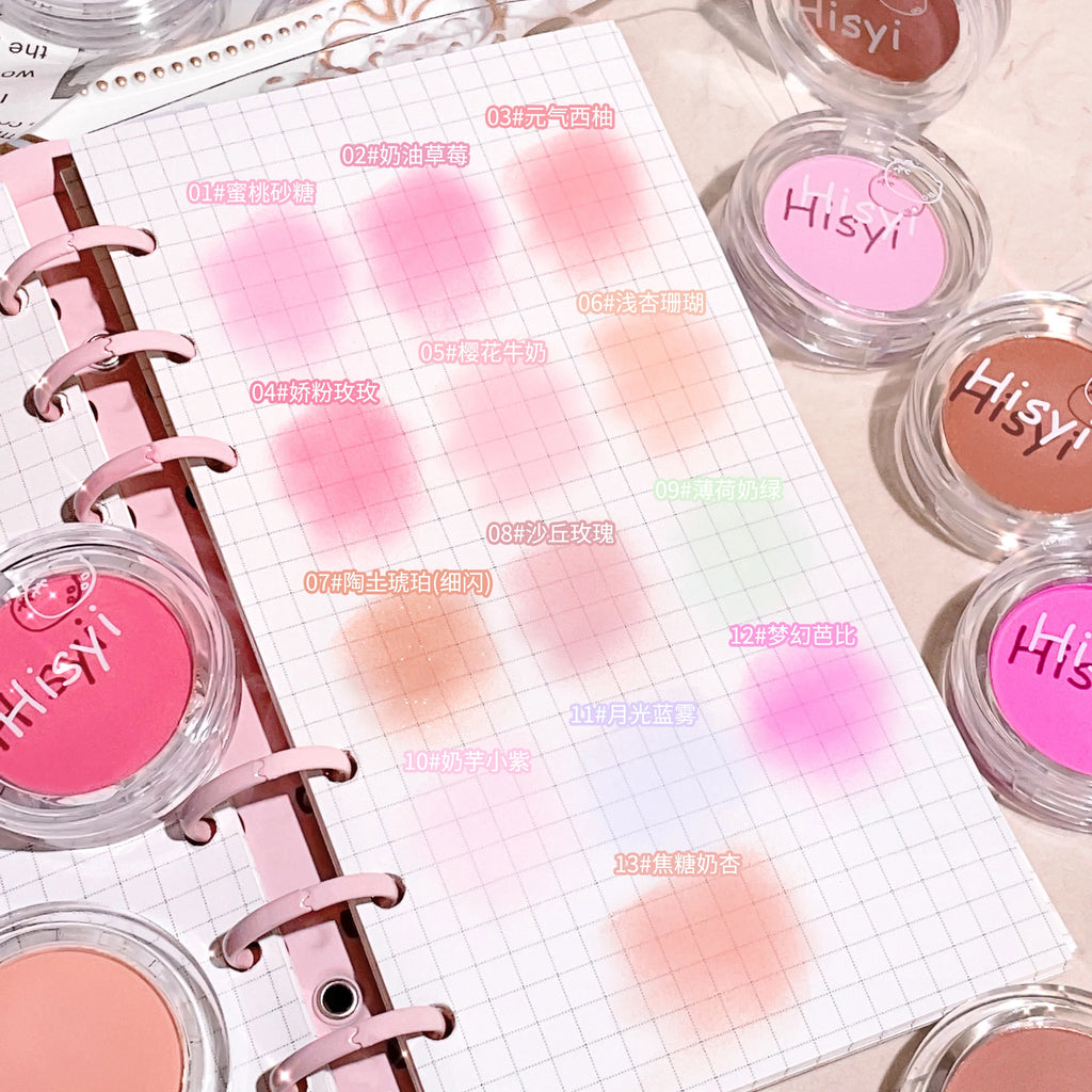 HISYI Matte Monochrome Blush Powder | Natural Nude Finish Matte Blush Powder QXL