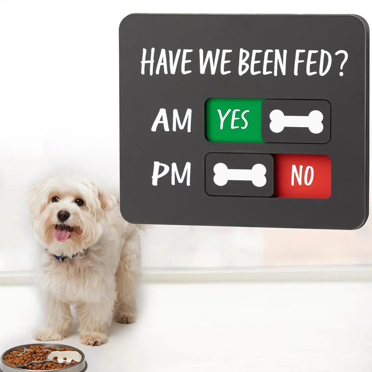 Magnetic Acrylic Dog & Cat Fed Sign | 2-Meal Feeding Tracker Pet Feeding Tracker QXL