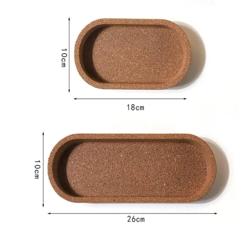 Oval Cork Tray | Heat-Resistant Countertop Organizer S & L Cork Storage Tray QXL