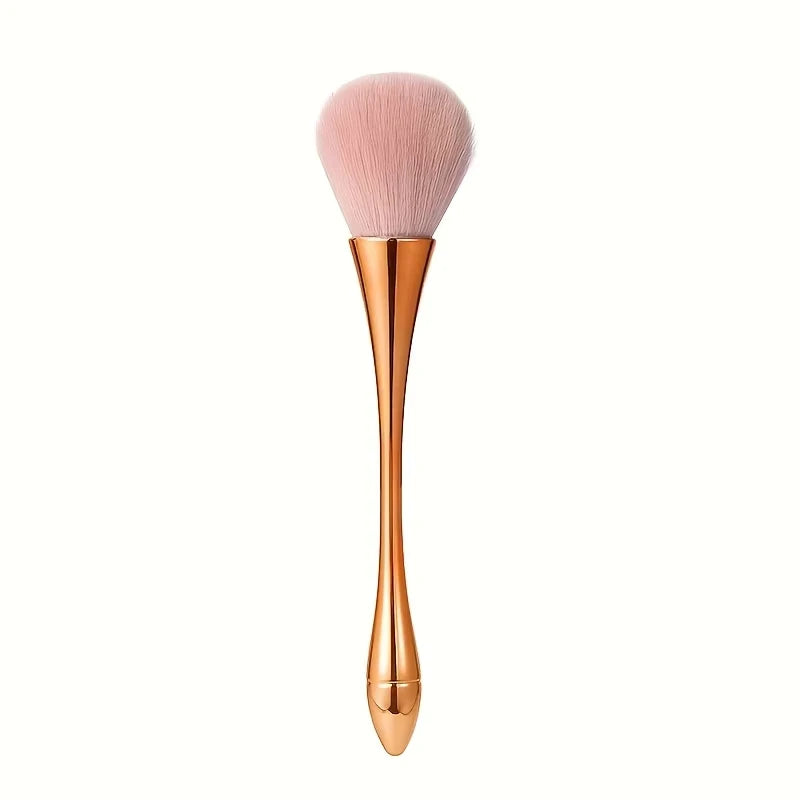 Fan-Shaped Powder & Nail Duster Brush | Soft Fluffy Bristles Nail Duster Brush QXL Rose Gold