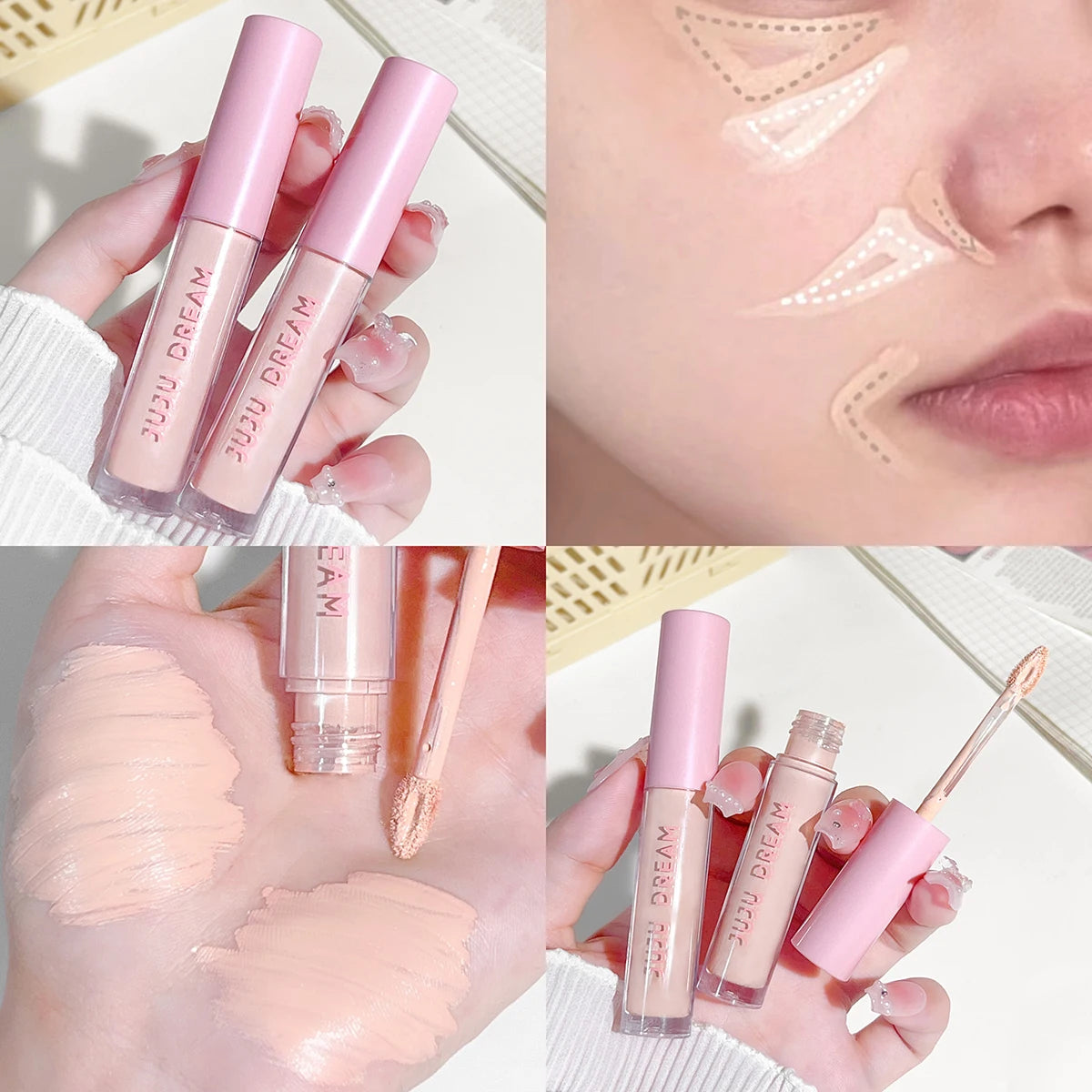 Lightweight Full Coverage Liquid Concealer – Waterproof Liquid Concealer QXL JUJU 9702-01