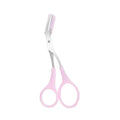 Vvocci Eyebrow Scissors with Comb | Stainless Steel Trimmer Eyebrow Trimmer Scissors QXL Pink