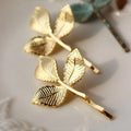 Pearl Metal Leaf Hair Clips | Bridal Olive Branch Barrettes Hair Clip Barrette QXL 3 leaves 1pcs