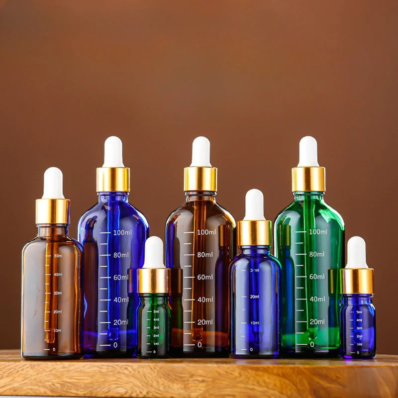 Glass Dropper Bottles 5ml–100ml | Graduated Refillable Essential Oil Glass Dropper Bottle QXL