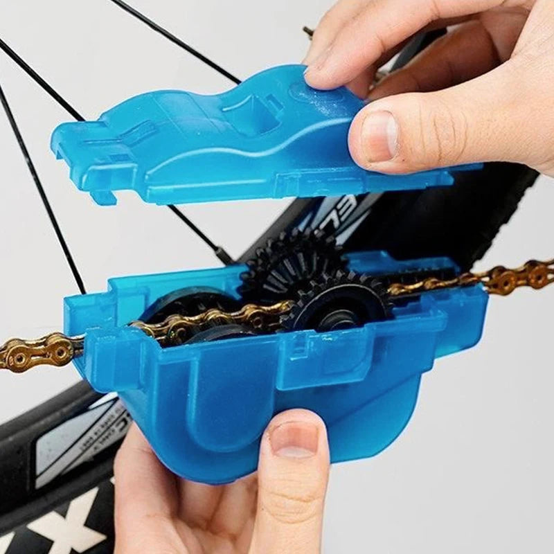 Portable Bicycle Chain Cleaner Kit | Bike Scrubber Brush Tool Bike Chain Cleaner QXL