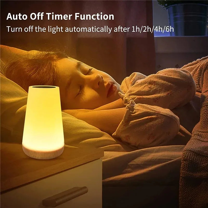 13-Color LED Night Light | Touch & Remote Dimmable Lamp LED Night Light QXL