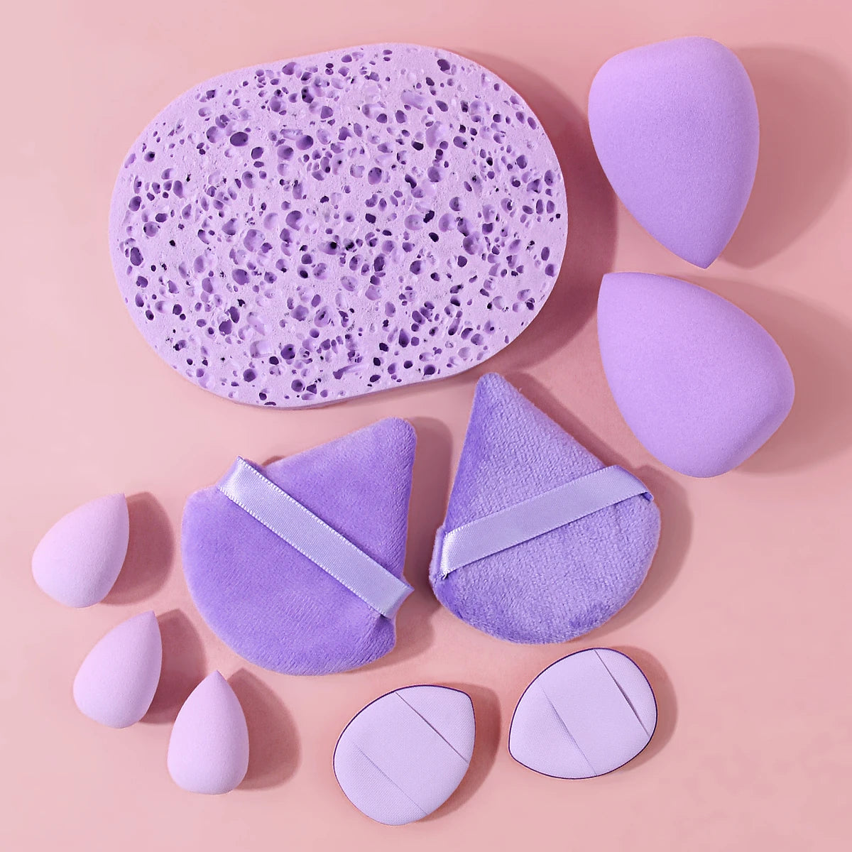 KOSSHOW 10-Pc Purple Makeup Sponge Set | Blending & Puffs Makeup Sponge Set QXL