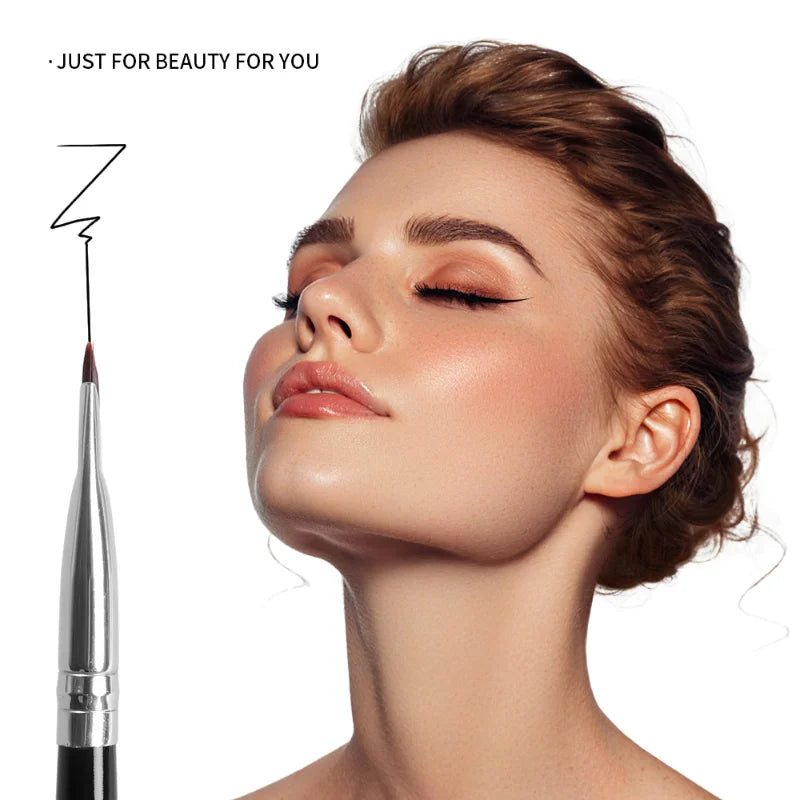 Ultra-Thin Sickle Eyeliner Brush | Oblique Angle Liner Tool Eyeliner Makeup Brush QXL