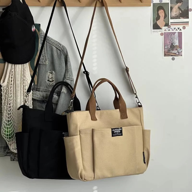 Large Canvas Tote Bag | Shoulder & Crossbody Laptop Bag Canvas Tote Bag QXL