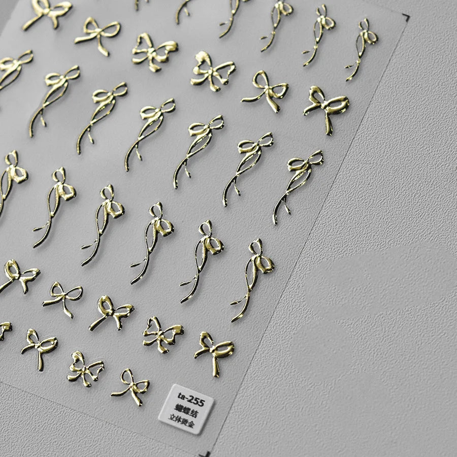 5D Glitter Butterfly Nail Stickers | Gold Silver Laser Decals Nail Art Stickers QXL
