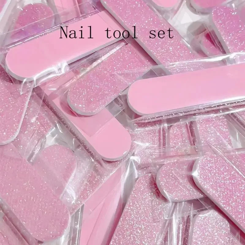 Glitter Nail Care Kit – Buffer, Crystal Rod & Double-Sided File Nail Buffer & File Kit QXL