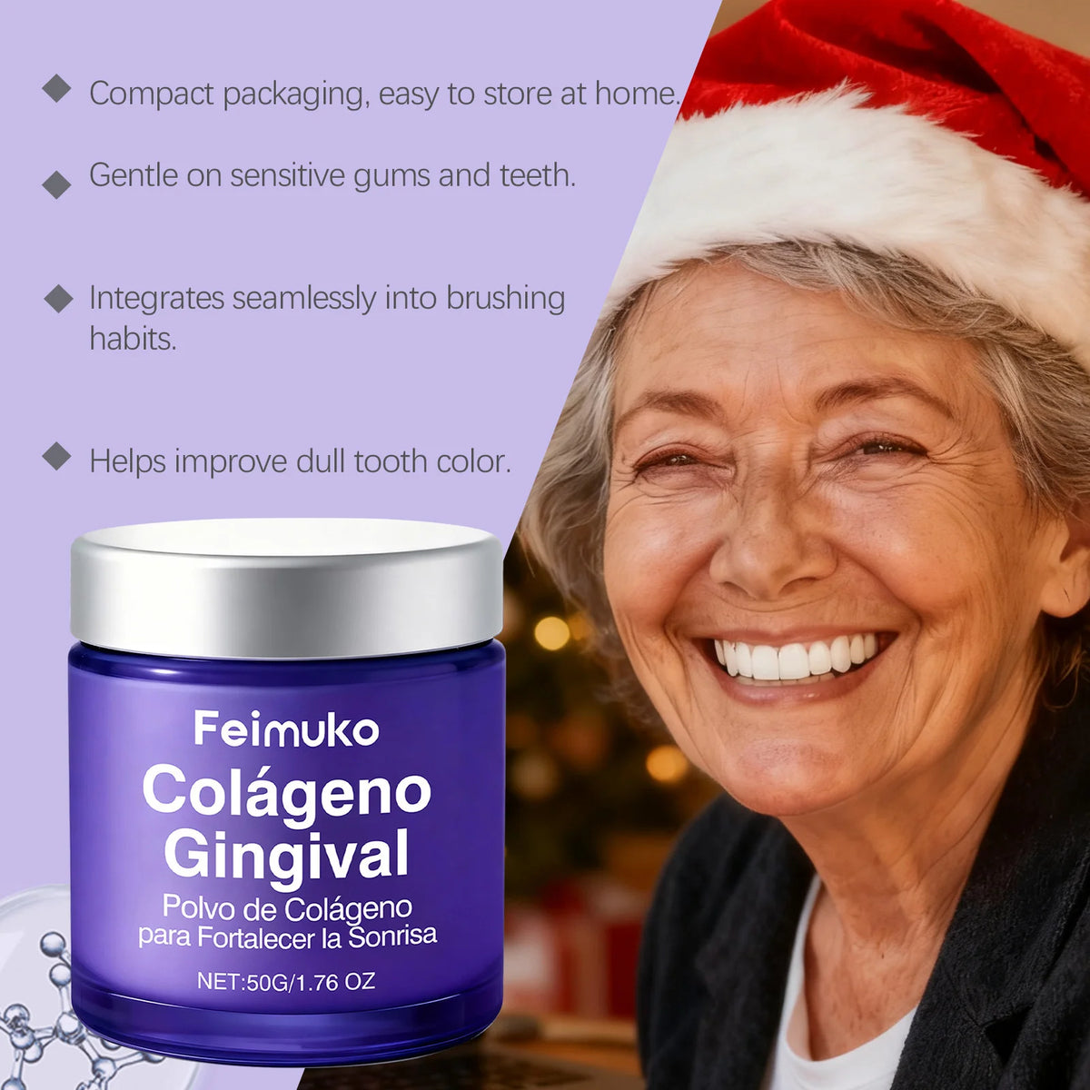 Collagen Tooth Care Powder – Whitening & Enamel Support 50g Tooth Whitening Powder QXL