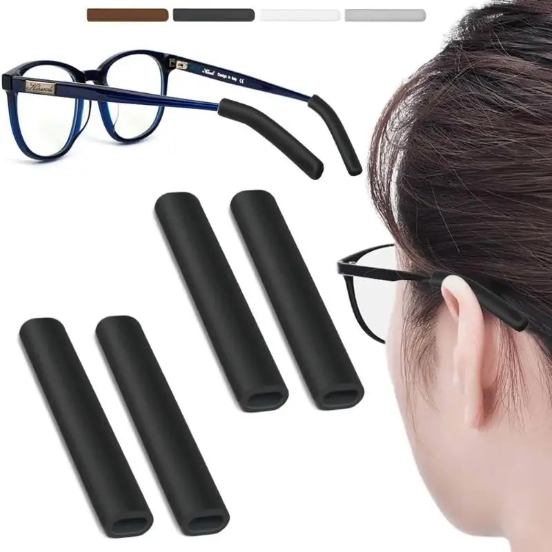 Silicone Glasses Ear Hook Covers | Anti-Slip Temple Tips 2-Pack Eyewear Accessories QXL