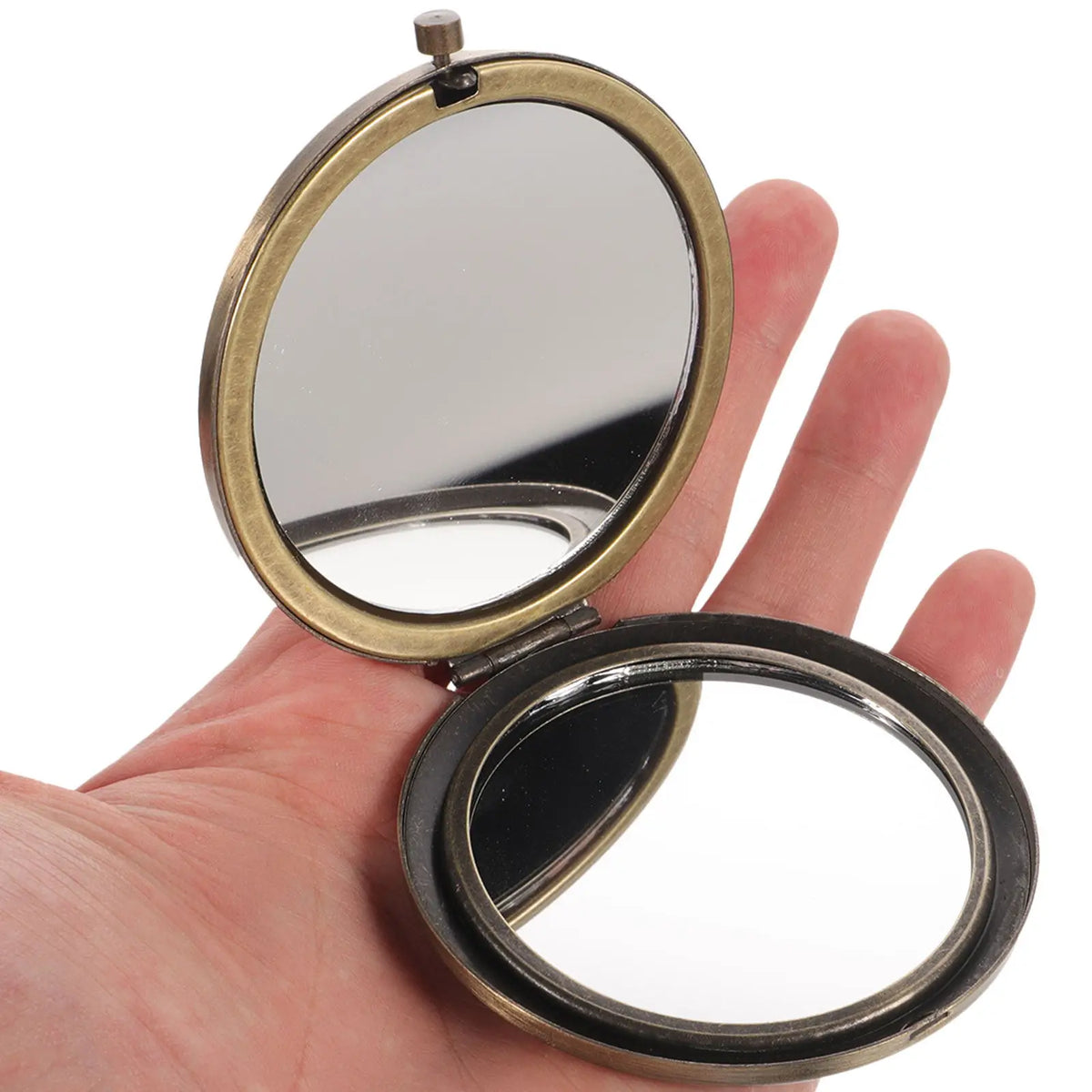 Compact Round Folding Makeup Mirror | Wooden Pocket Mirror Compact Makeup Mirror QXL