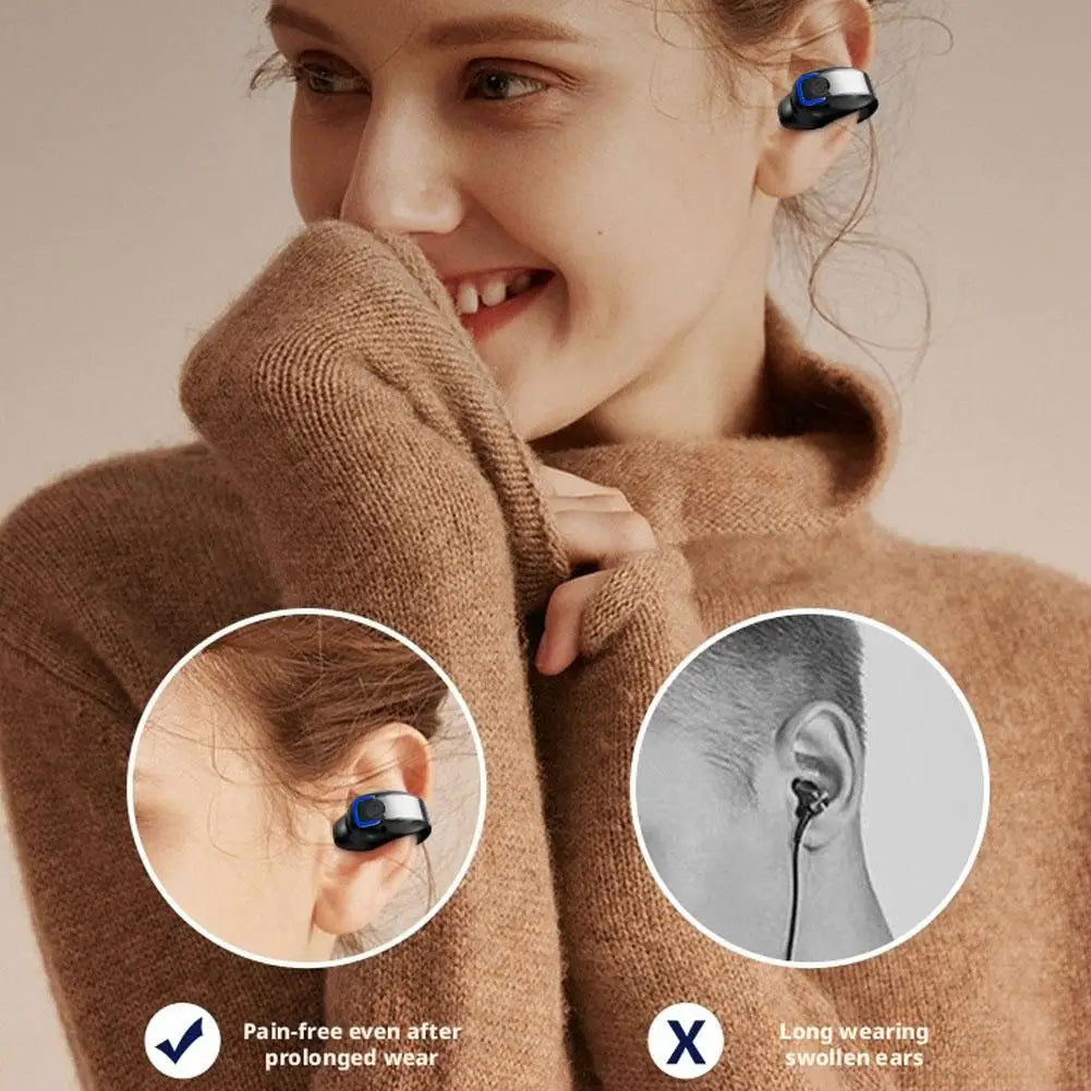 Ear-Clip Bone Conduction Bluetooth 5.3 Wireless Earphone Bluetooth Earphone QXL