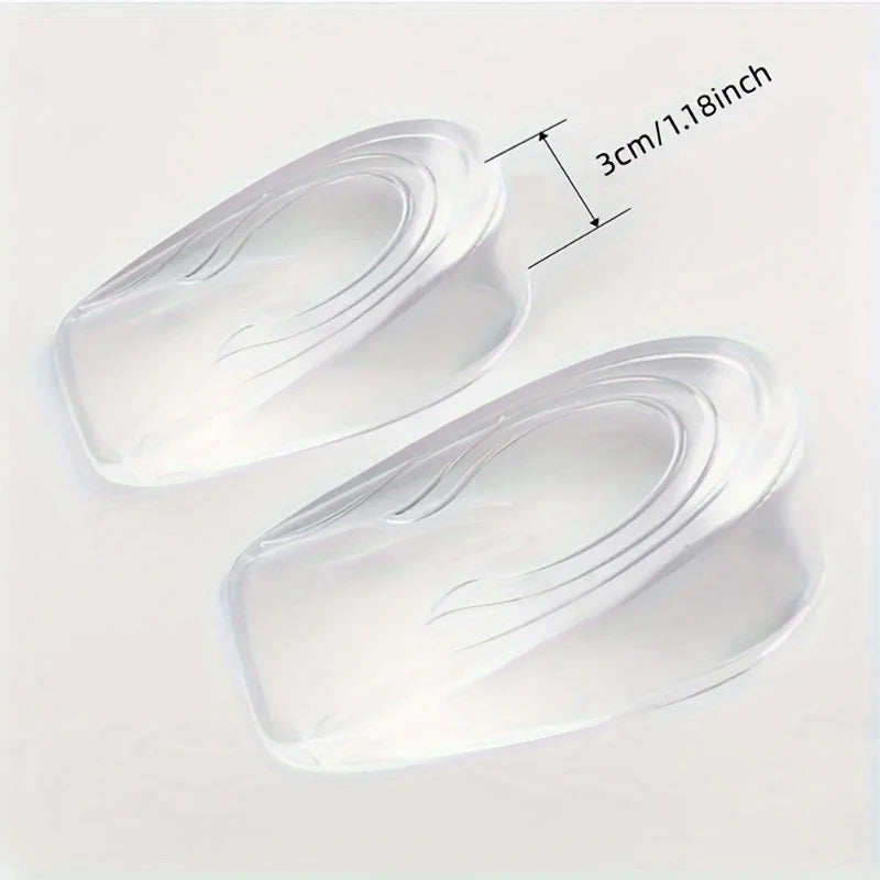 Transparent Silicone Heel Insoles | Anti-Slip Height Boost Heel Cushion Insole QXL 3cm