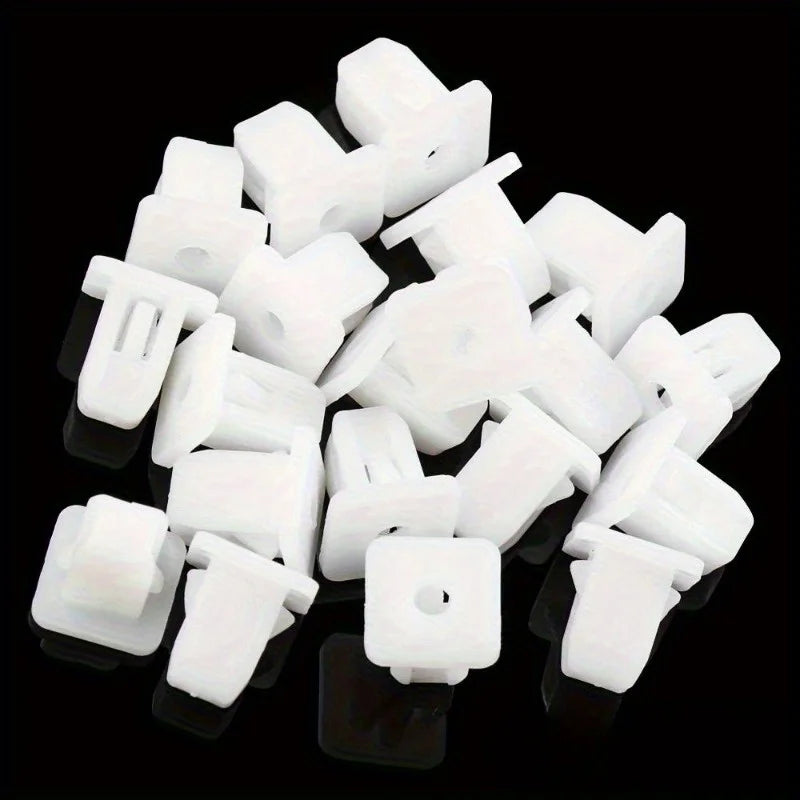 White Square Auto Trim Panel Clips | Bumper Retainer Fasteners Auto Panel Fastener Clips QXL