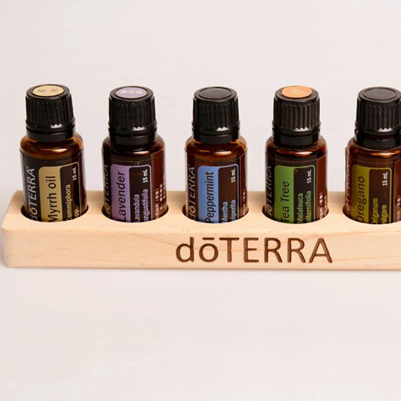 6-Hole Wooden Essential Oil Stand & Perfume Bottle Holder Essential Oil Display Stand QXL