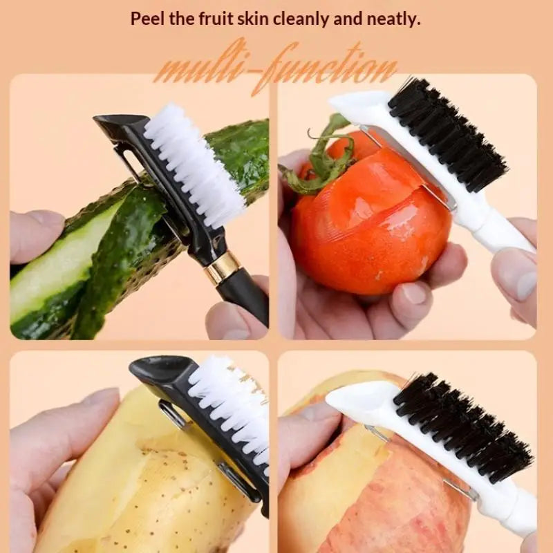 2-in-1 Vegetable Scrubber Brush & Peeler | Kitchen Tool Vegetable Scrubber Peeler QXL