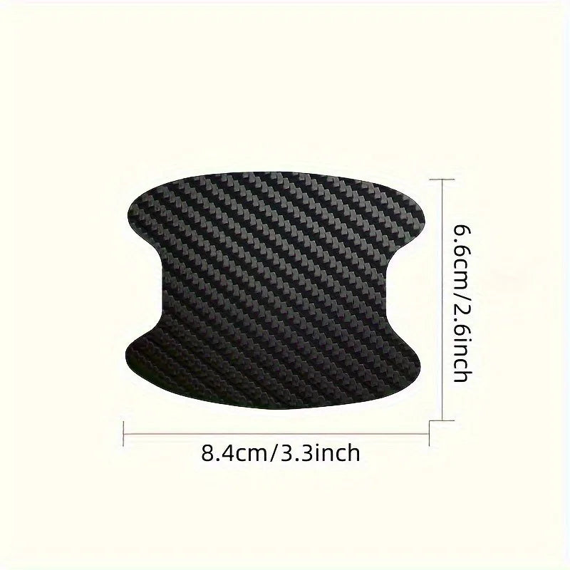 4-Pack Carbon Fiber Car Door Handle Scratch-Proof Film Car Door Protection Film QXL