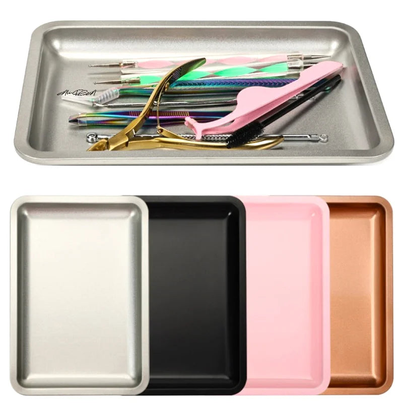 Stainless Steel Nail Art Tray | Cosmetic Storage Dish Nail Art Tray QXL