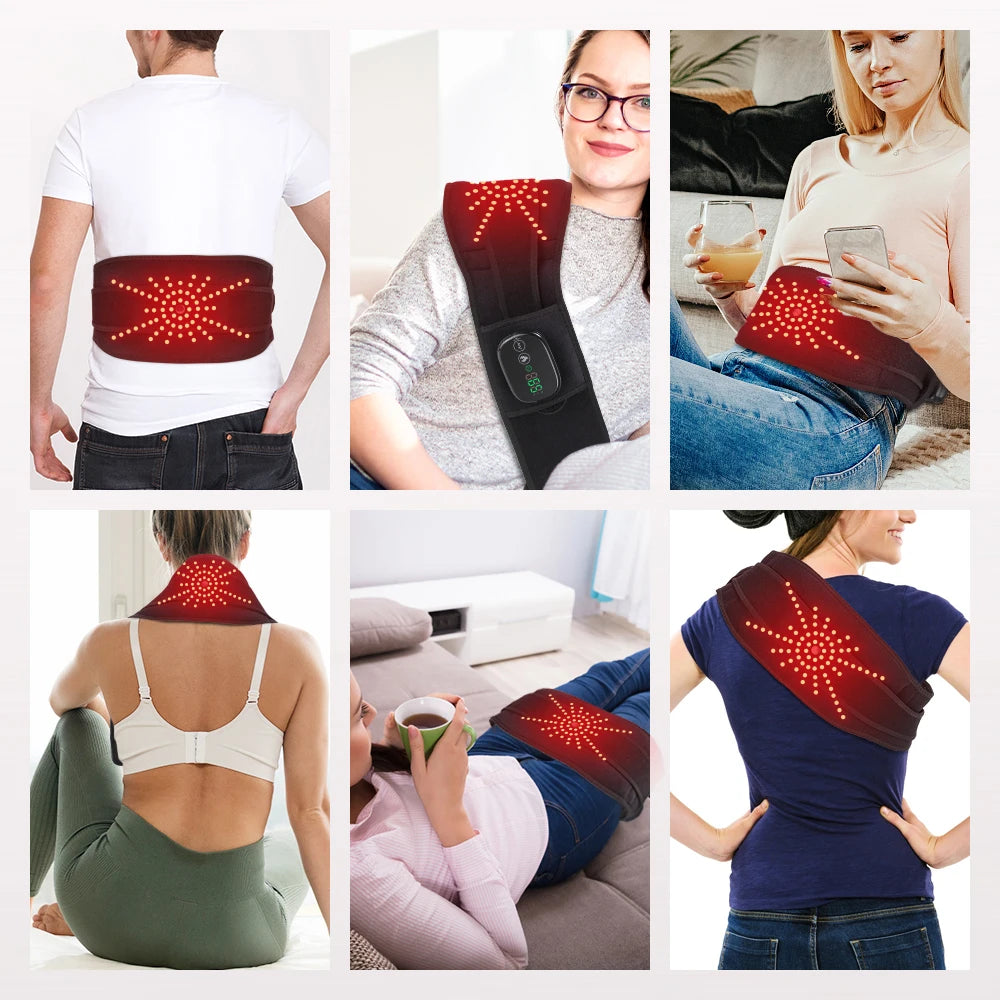 Hailicare Cordless Heated Waist Massage Belt | Red Light Therapy Heated Massage Belt QXL