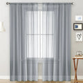 Sheer Voile Curtain Light Filtering Privacy Panel 140x260cm Sheer Voile Curtain QXL Gray 1Pc 140 x 260cm
