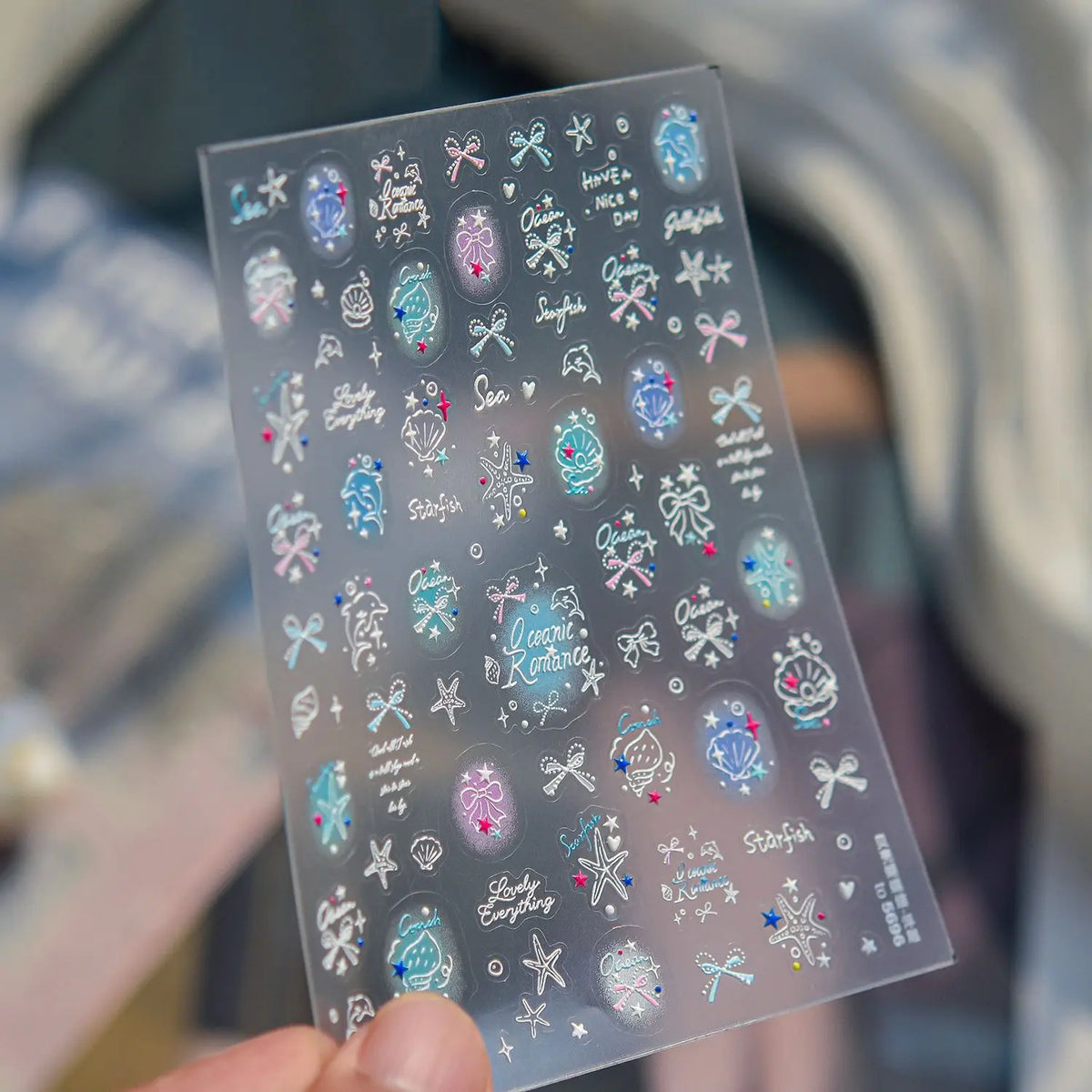 5D Holographic Nail Stickers | Summer Shell & Starfish Decals Nail Art Stickers QXL to5696